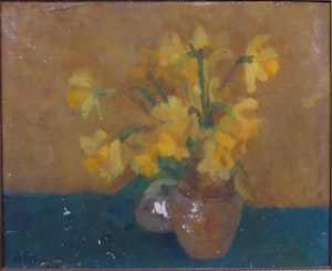 Untitled [Daffodils in Brown Jar] image