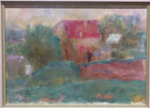 Untitled [Farmhouse with Dark Shape in Front of House] image