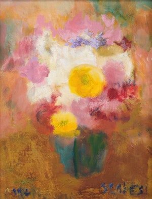 Untitled [Flowers in a Green Vase] image