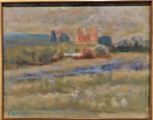 Untitled [Farmhouse with Red Roof and White Chimney] image